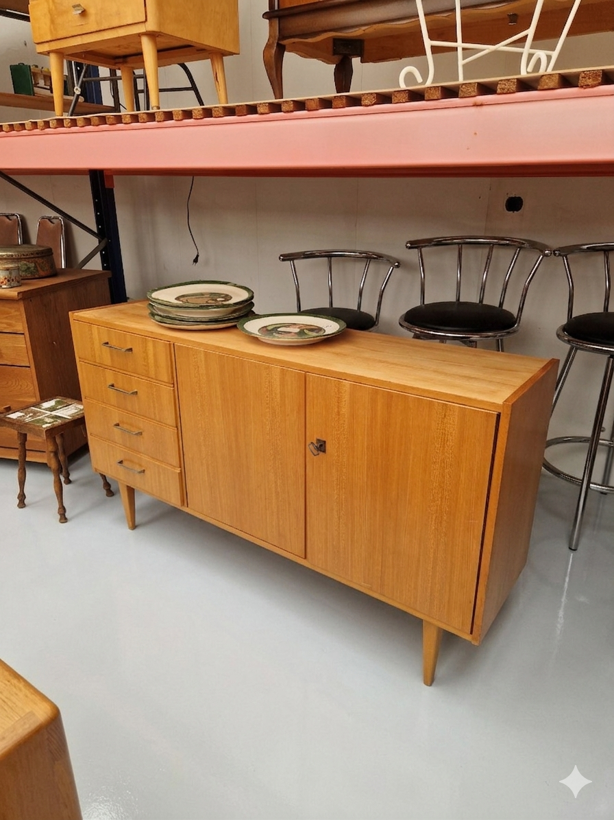 Lichthouten Vintage dressoir 134cm