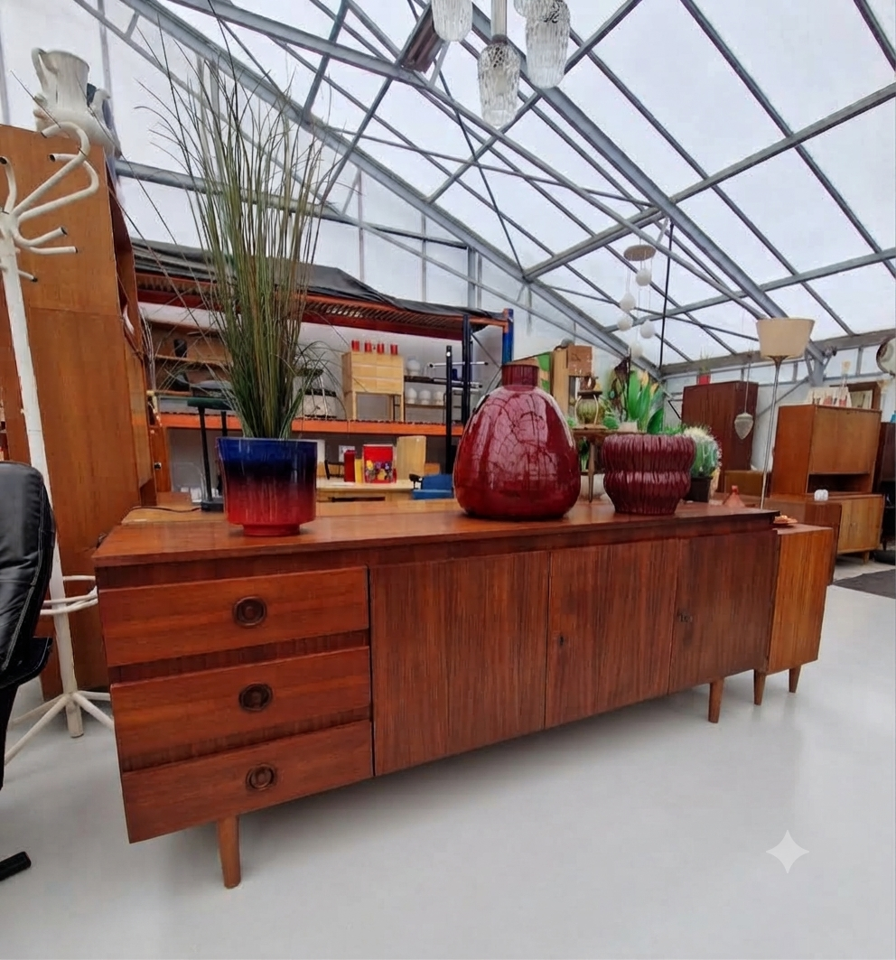 Donker Vintage dressoir 200cm