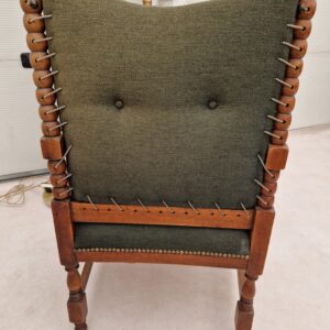 Vintage fauteuil met groene bekleding