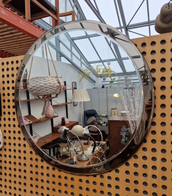 Vintage ronde spiegel met diameter 65cm