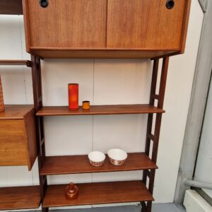 teakhouten vintage wandsysteem