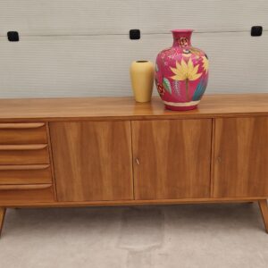 Vintage lichthouten dressoir 205cm