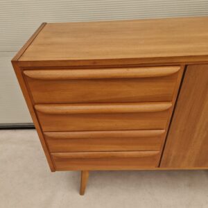 Vintage lichthouten dressoir 205cm