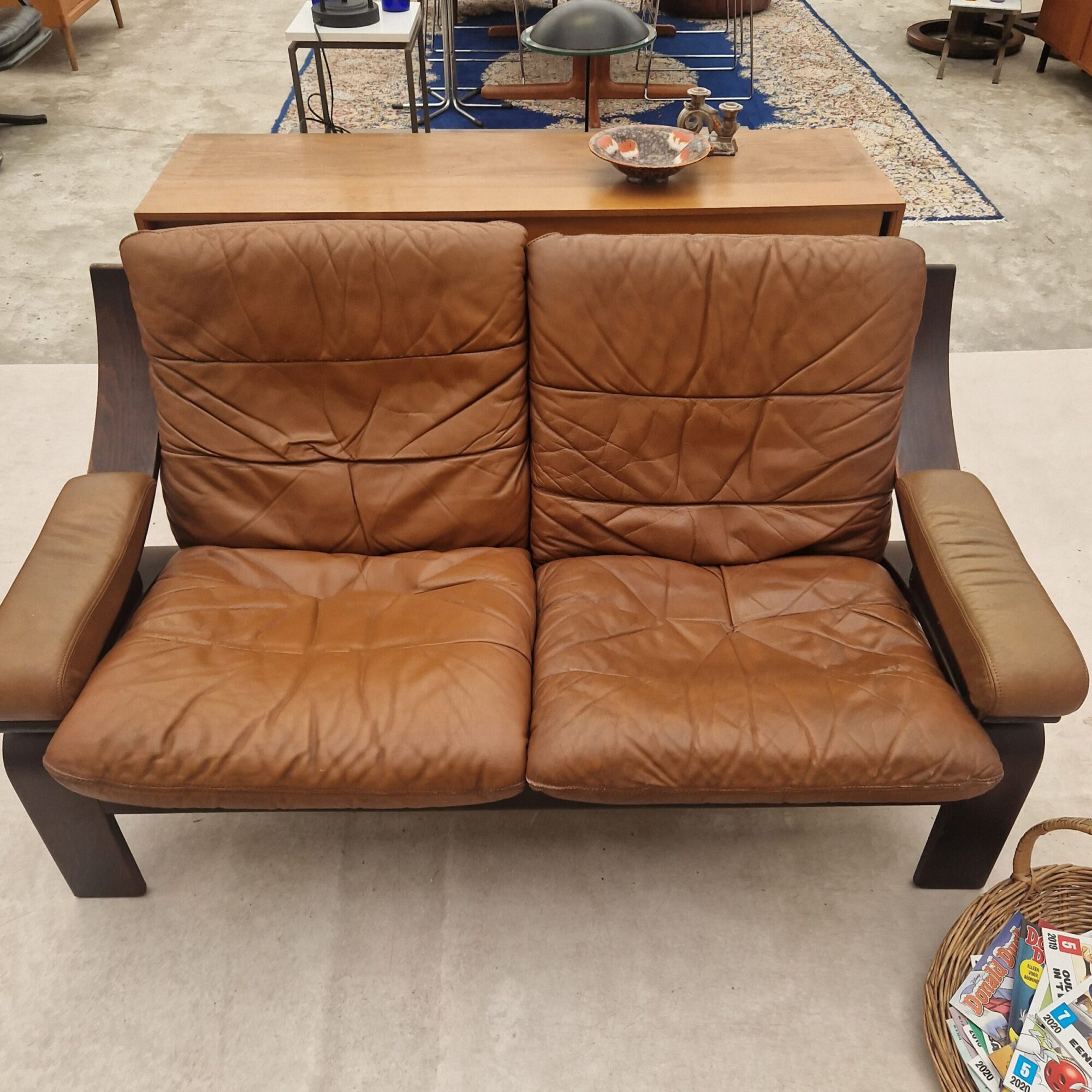 Twee vintage Deense Coja zitbanken