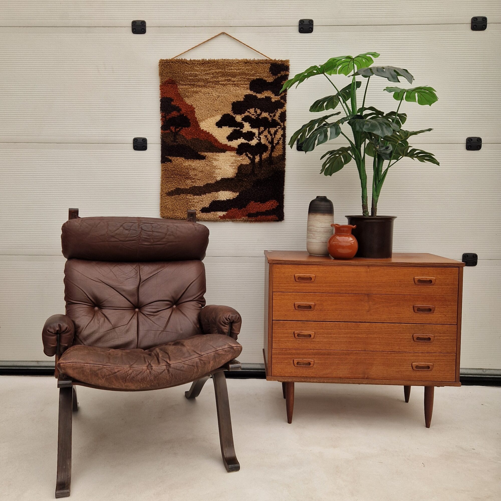Vintage ladekast 80cm met vier laden