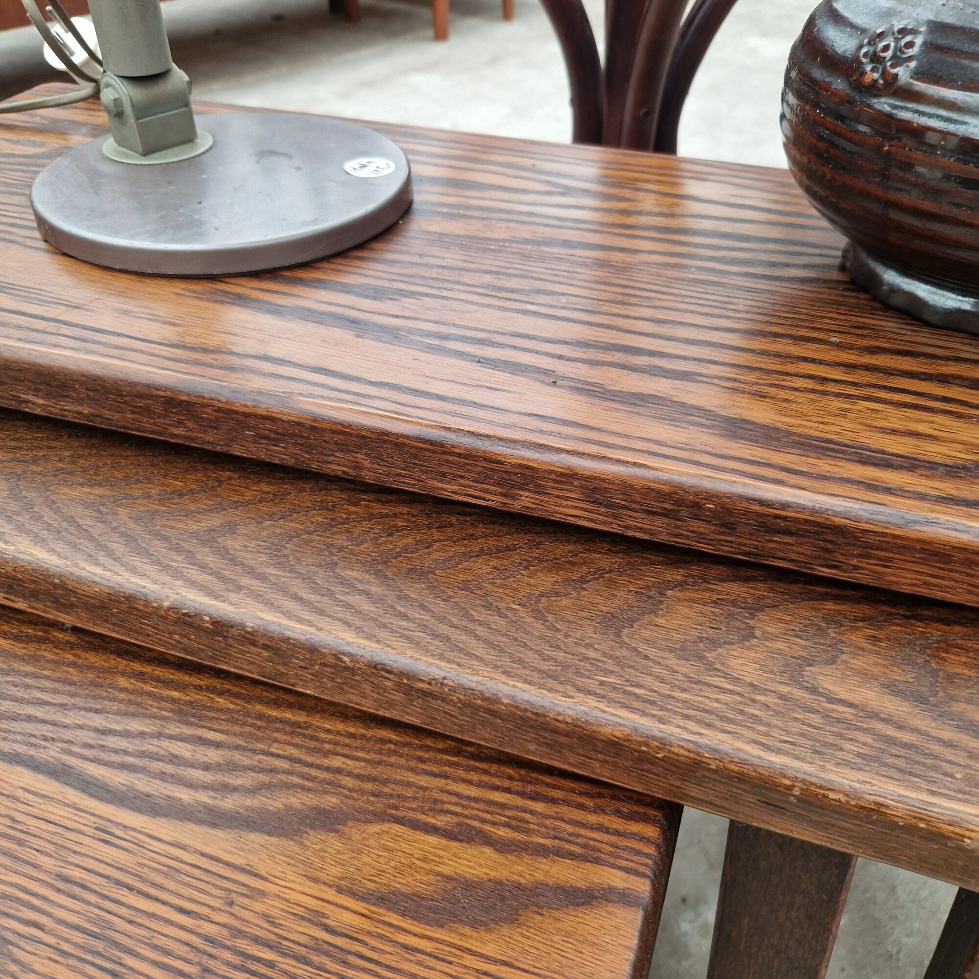 Vintage eikenhouten nesting set