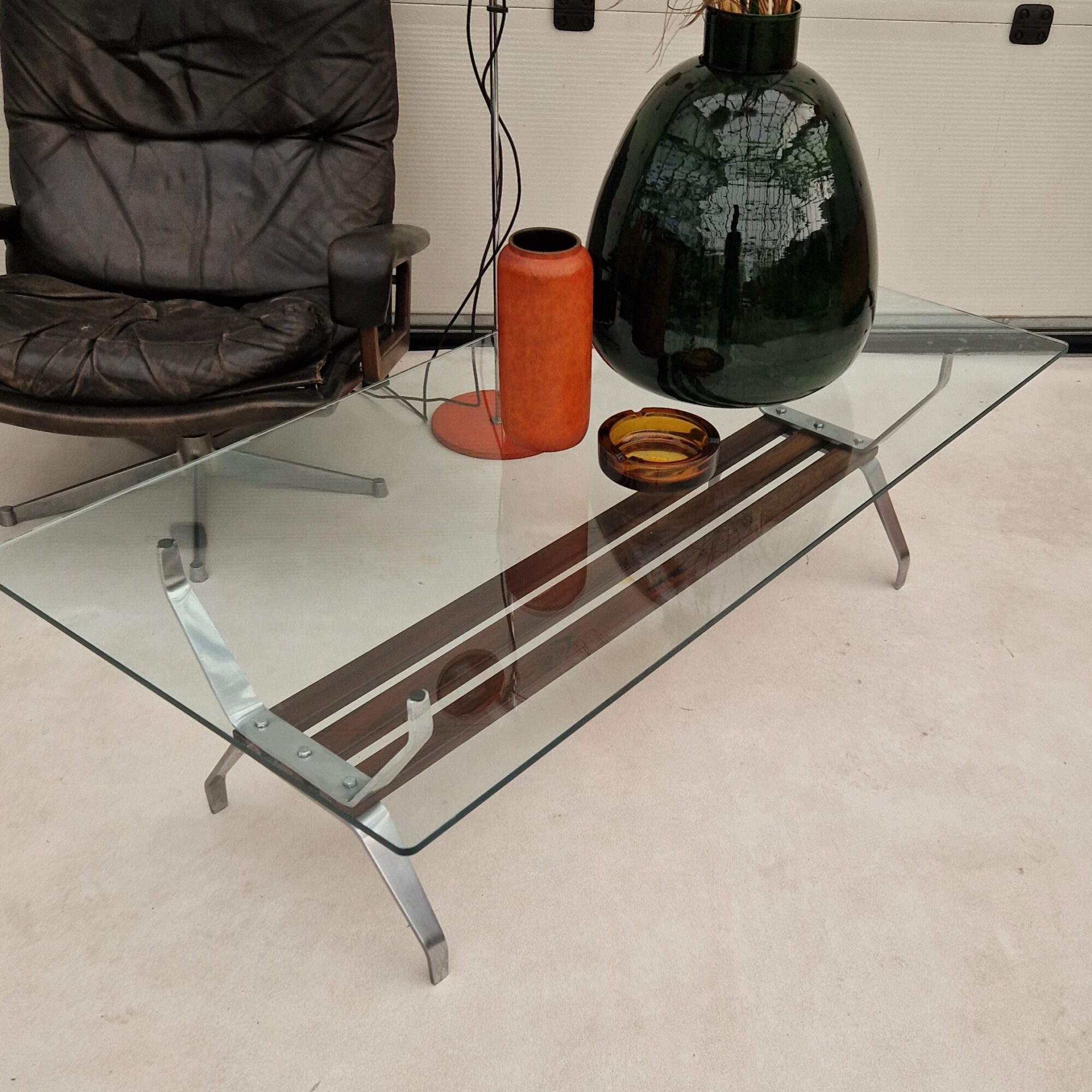 Vintage glazen salontafel