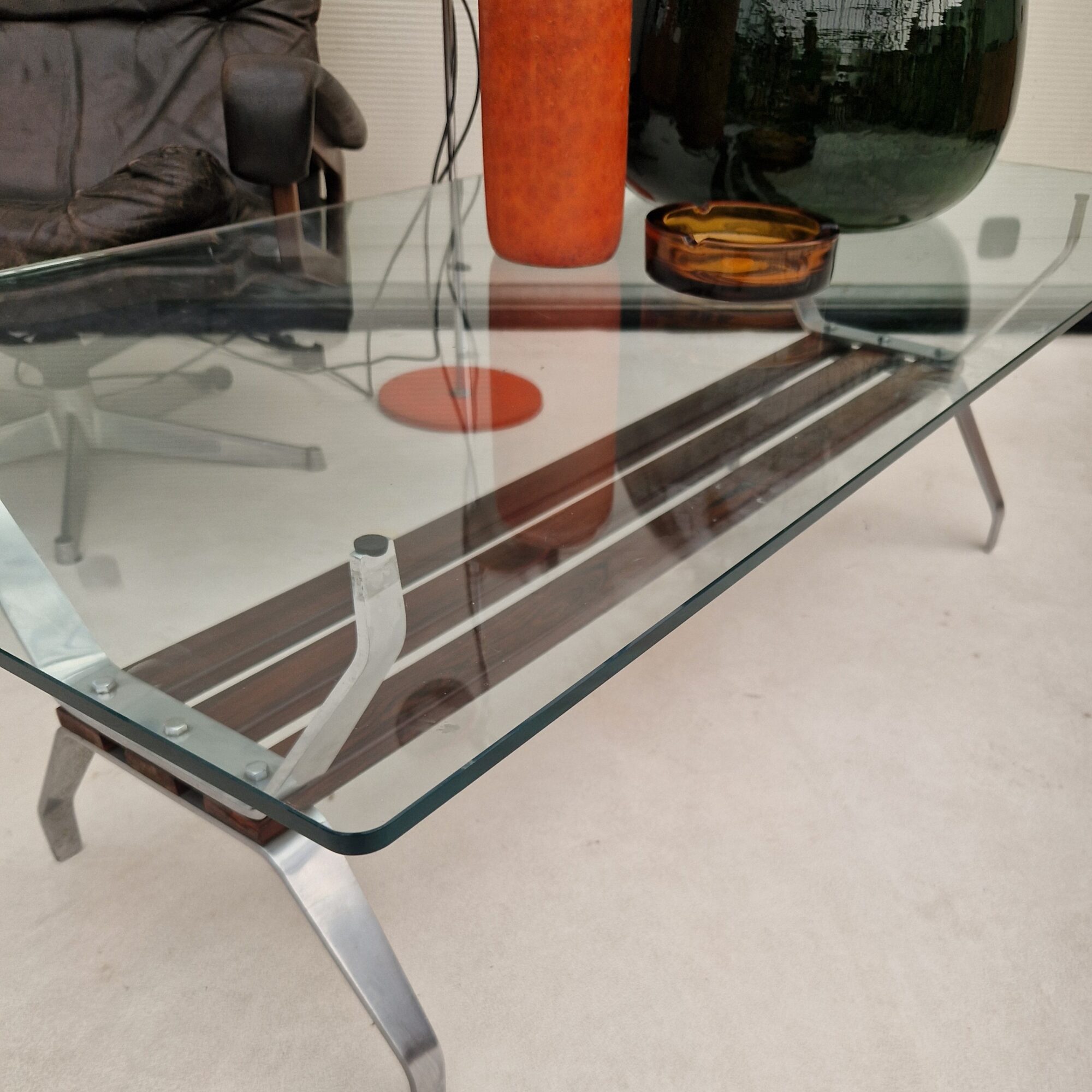 Vintage glazen salontafel