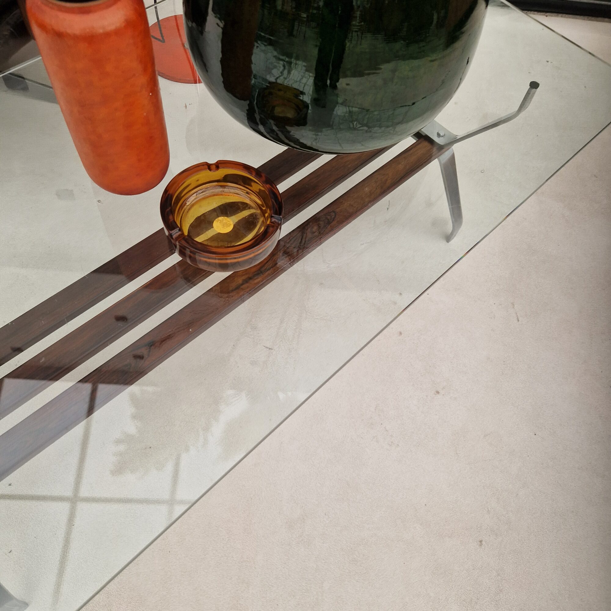Vintage glazen salontafel
