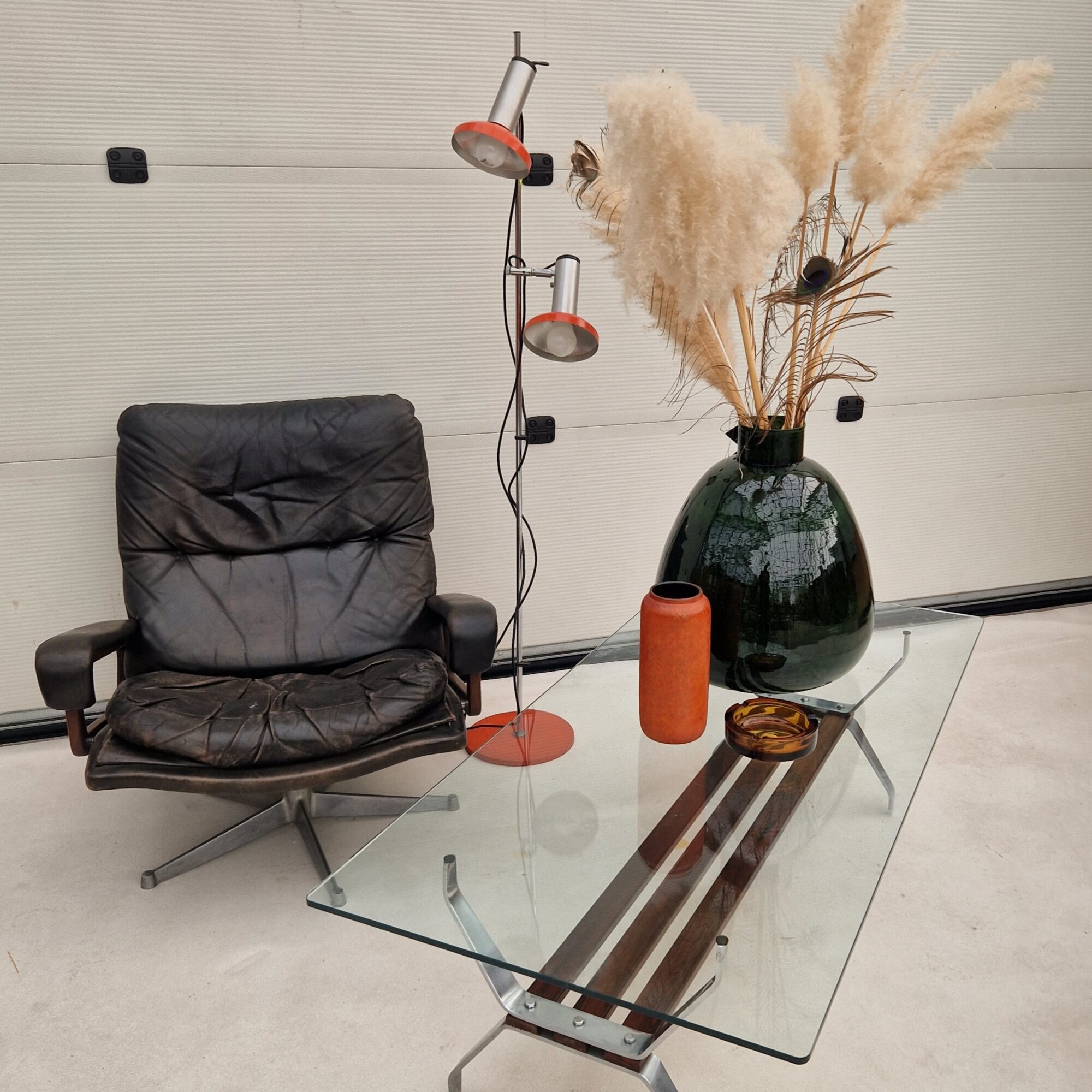 Vintage glazen salontafel