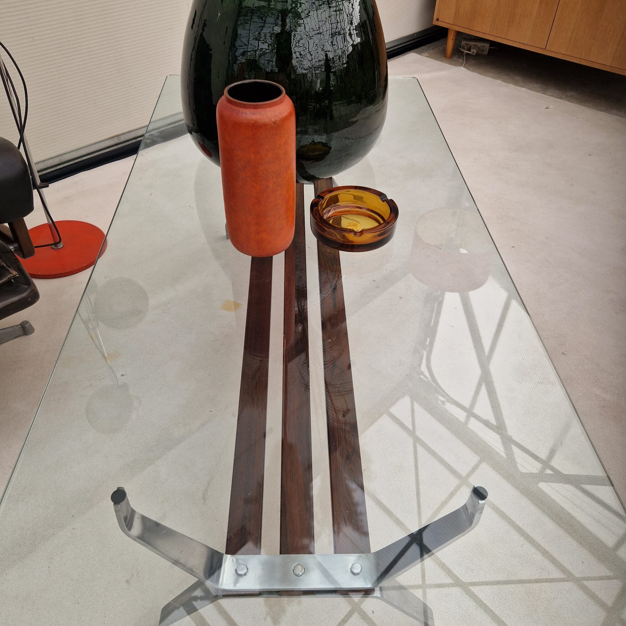 Vintage glazen salontafel