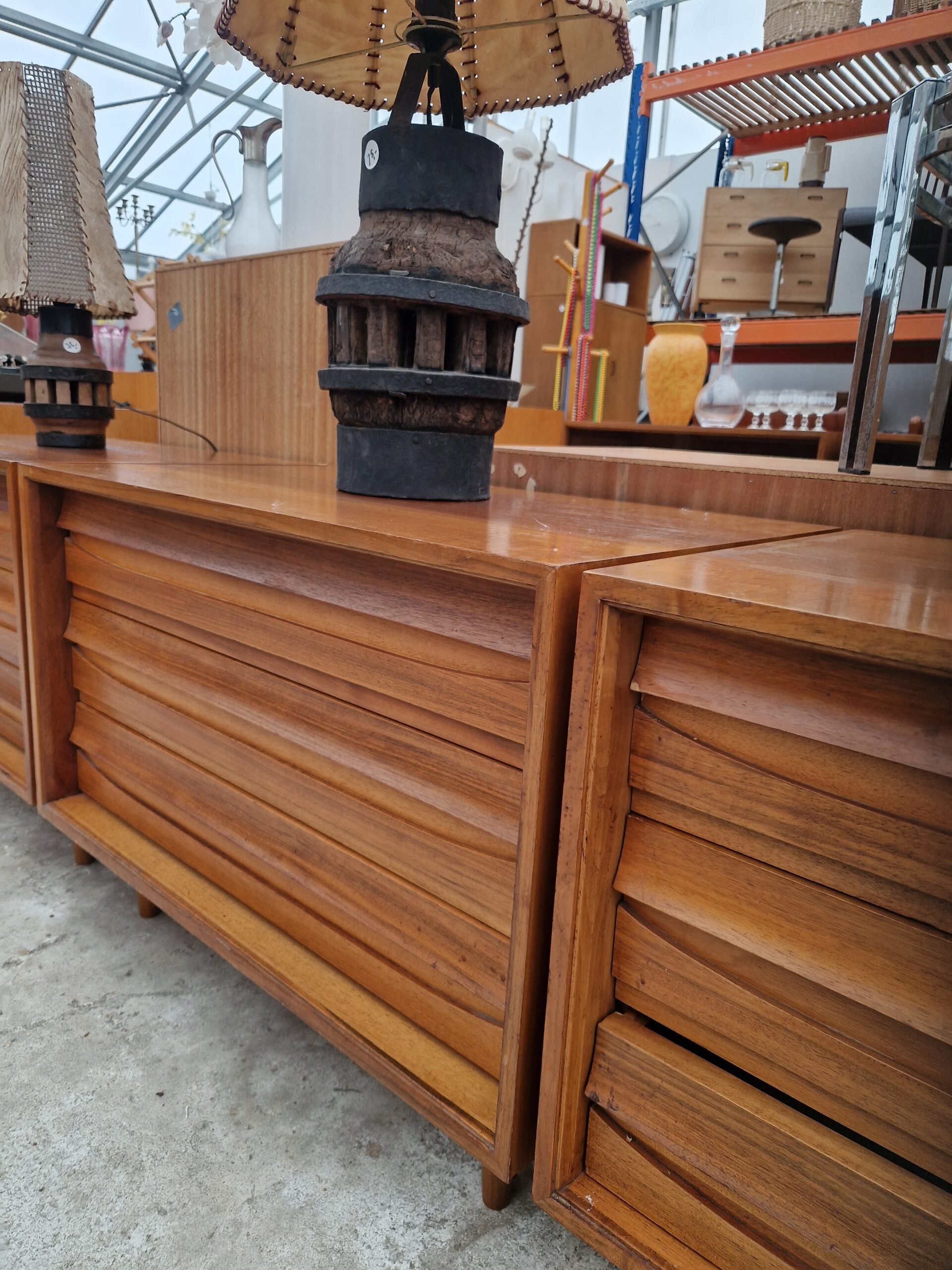 Drie vintage ladenkastjes ook als een dressoir tvmeubel 220cm - Afbeelding 4