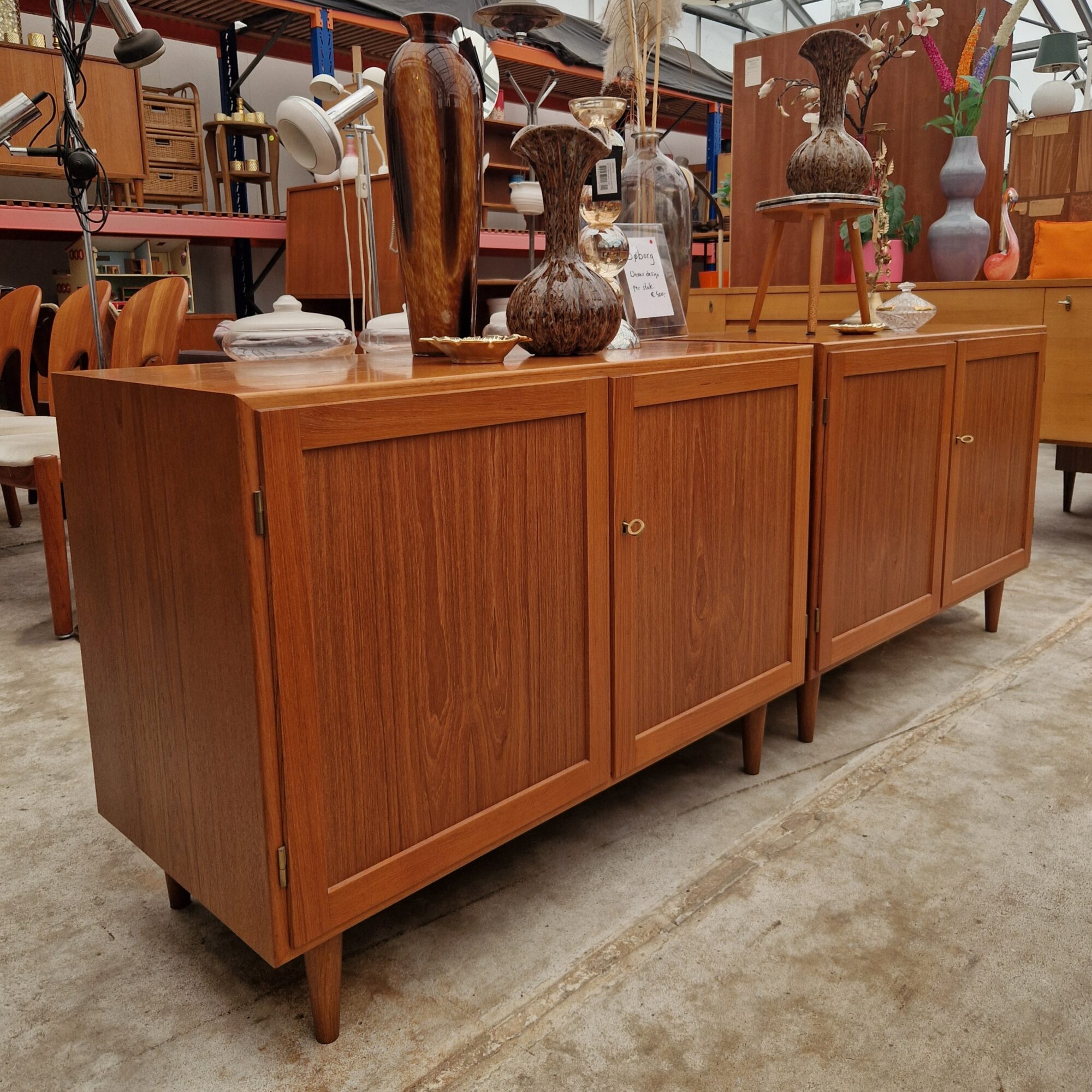 Twee vintage kusjes 100cm Soborg Deens design