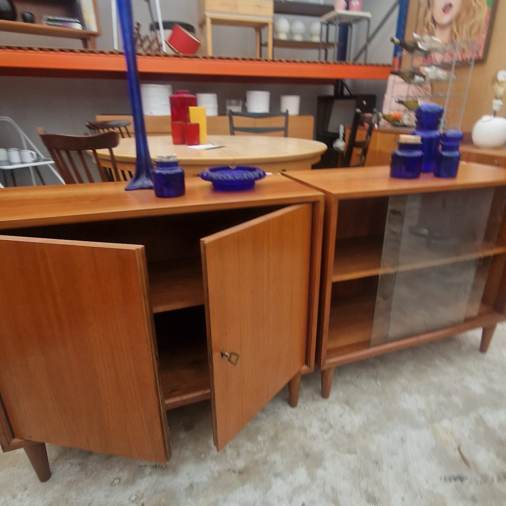 zes vintage kastjes 80cm breed