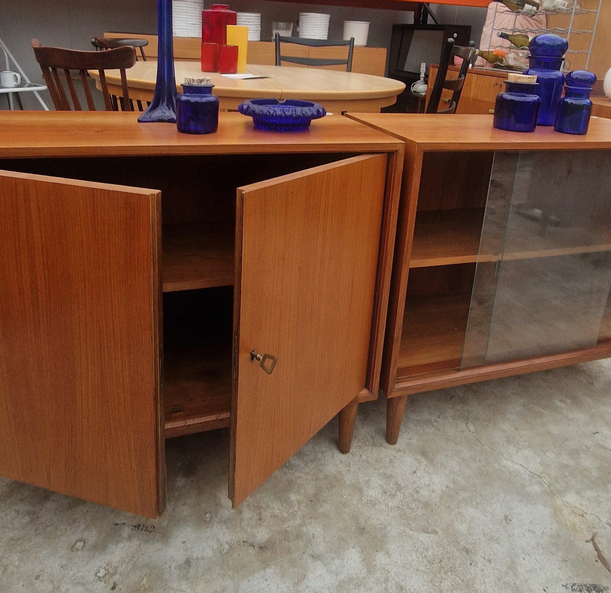 zes vintage kastjes 80cm breed